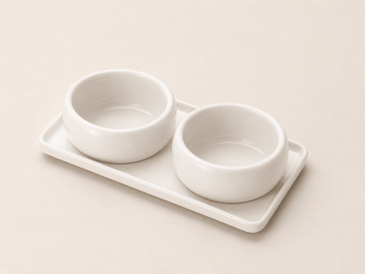 Duo blanc avec support - HomeDeLuxe
