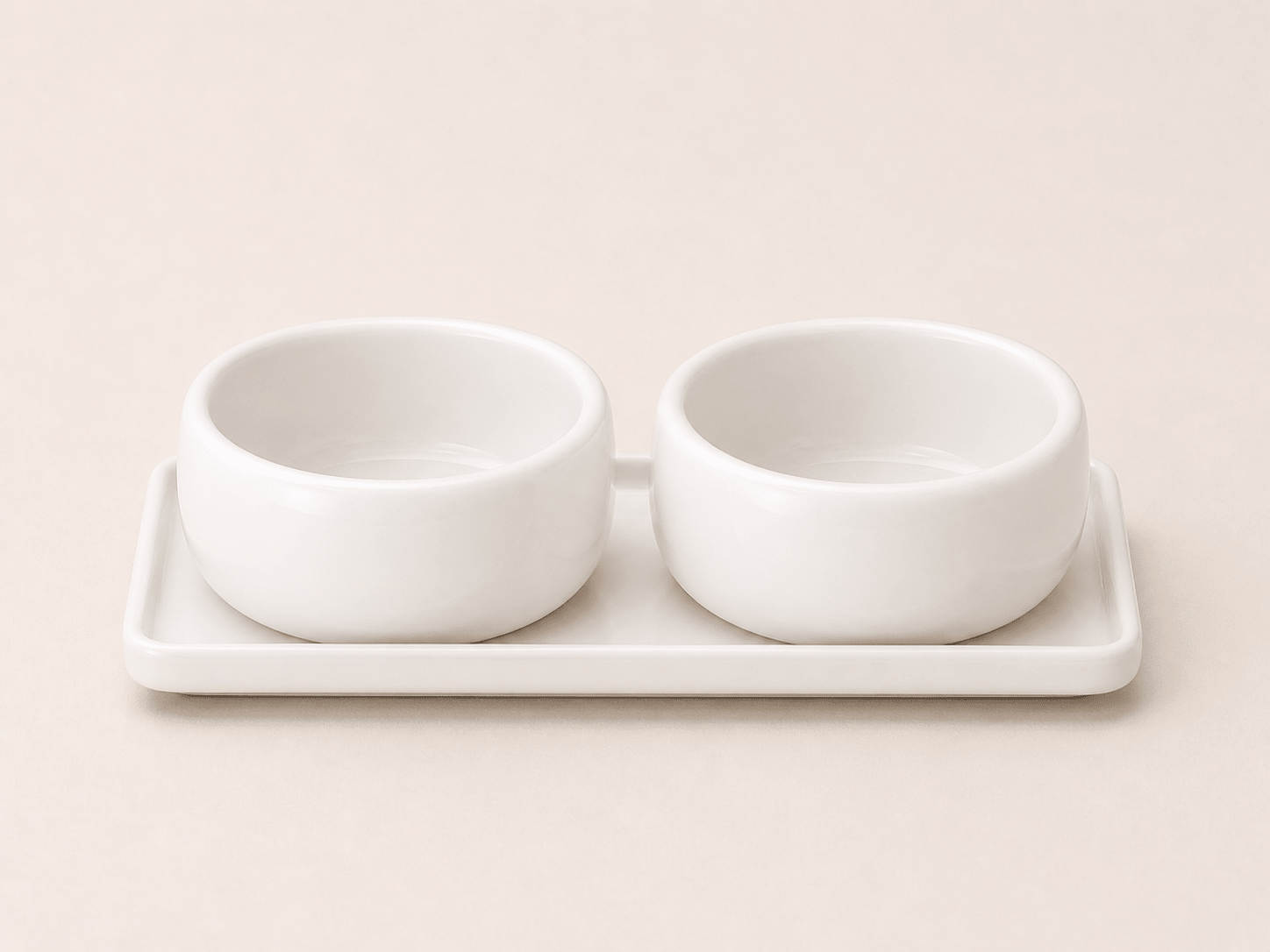 Duo blanc avec support - HomeDeLuxe