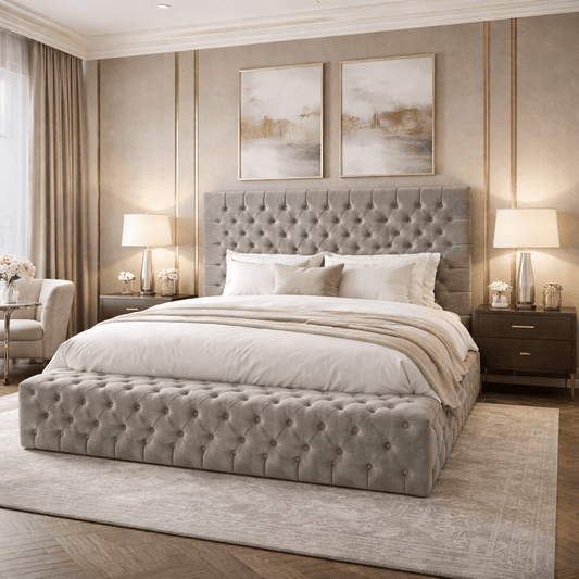 Cadre de lit ROYAL GRIS - Home de Luxe France 
