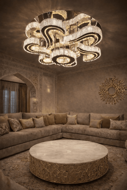 Lustre soleil LED integrée - Home de Luxe France 