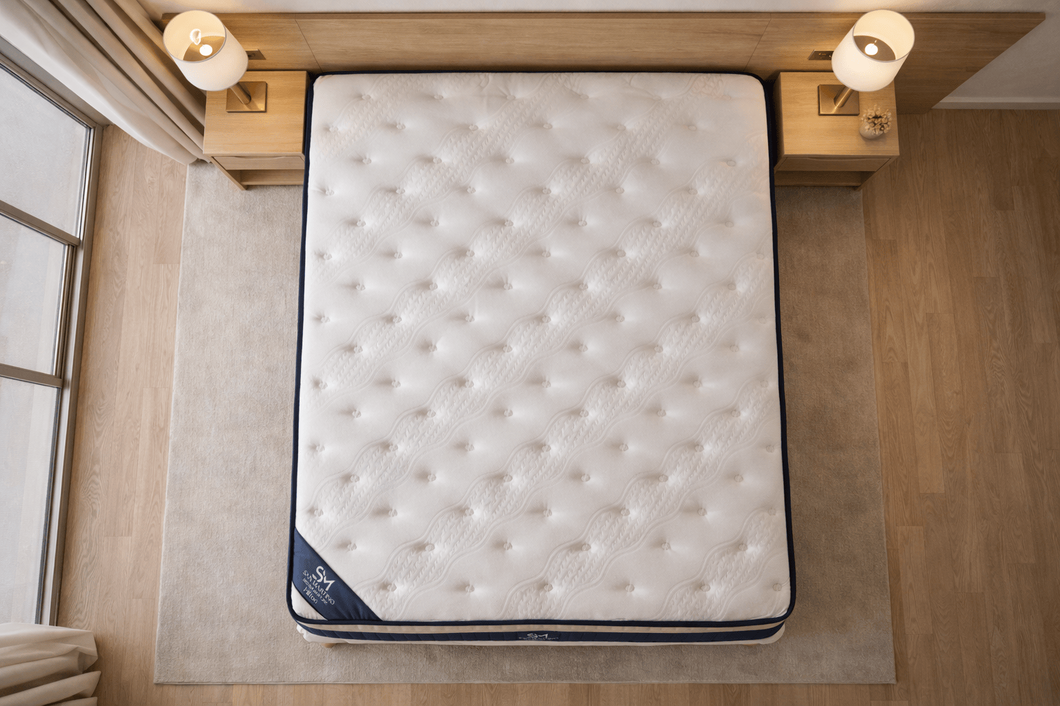 Matelas HomeDeLuxe Hilton en mousse de 25 cm d'épaisseur, vue en gros plan, avec surface douce et support confortable visible.
