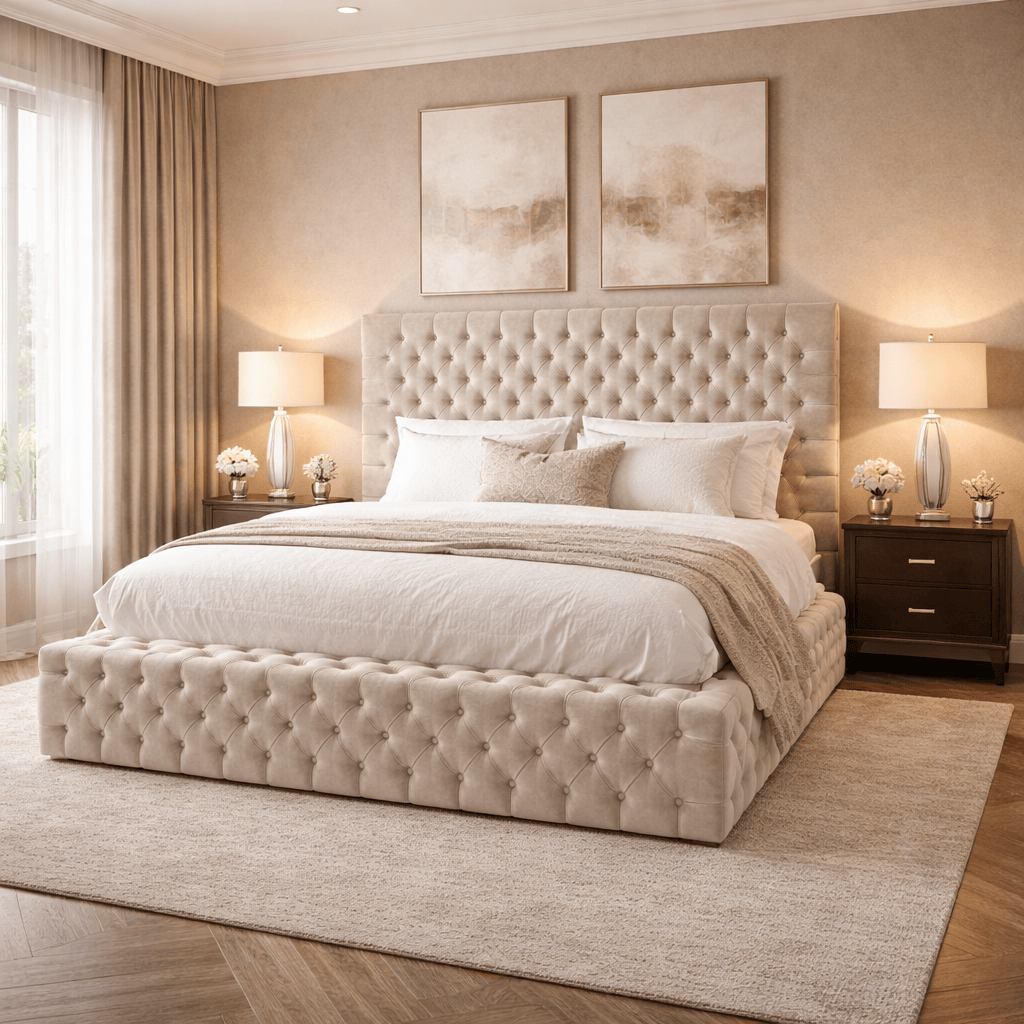 Cadre de lit ROYAL BEIGE - Home de Luxe France 
