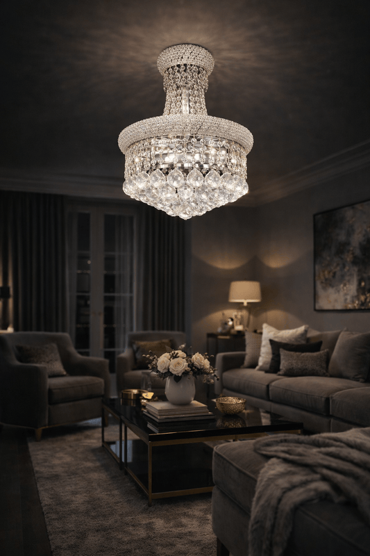 Lustre style cristaux scintillants - Home de Luxe France 