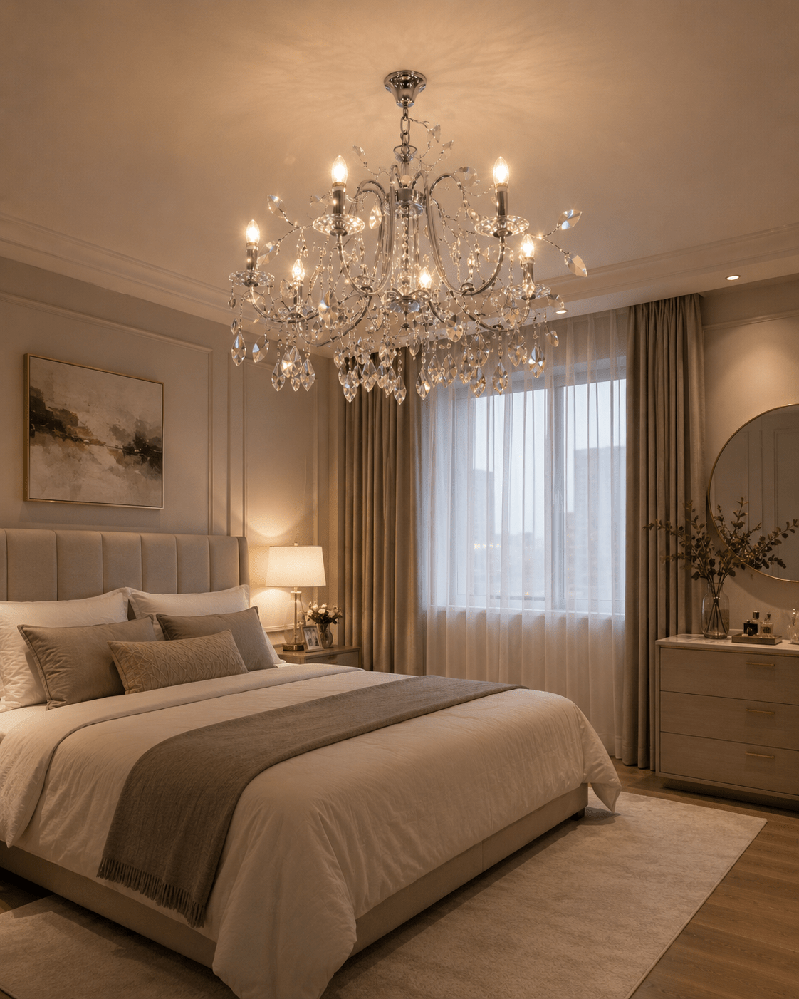 Lustre chandelier argenté - HomeDeLuxe