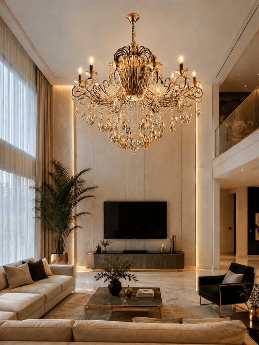 Lustre chandelier bronze - HomeDeLuxe