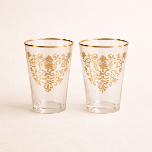 Douze verres à thé Rabat dorés - Home de Luxe France 