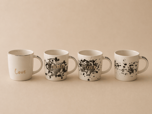 Ensemble de mugs assortis aux messages inspirants « Love » et « Home » - Home de Luxe France 