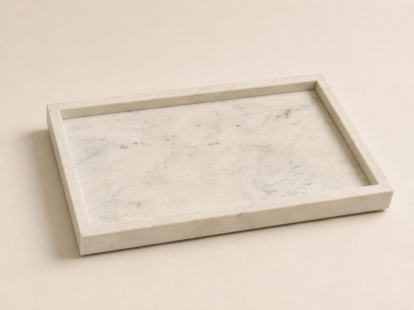 Plateau en marbre blanc