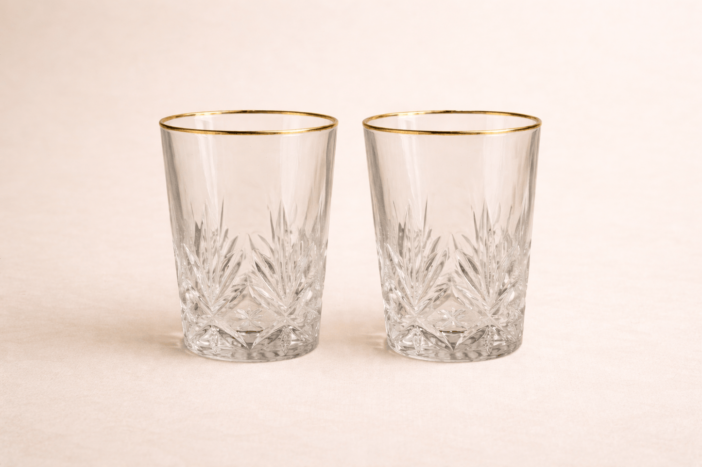 6 verres à thé Élégance gravés et ornés d'un liseré doré - Home de Luxe France 