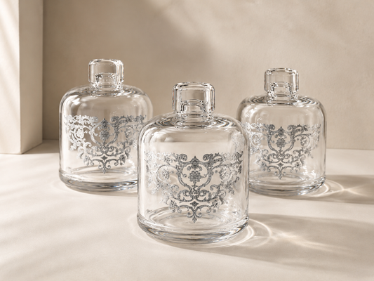 Trio de mini bocaux argentés
