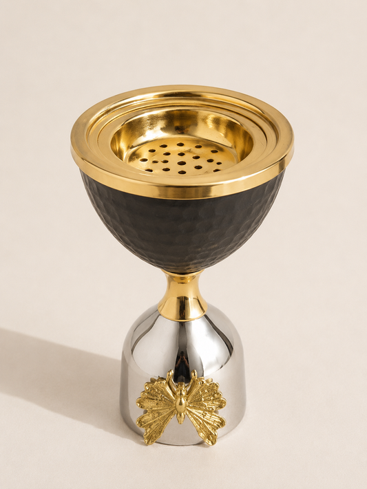 Encensoir noir avec papillon doré