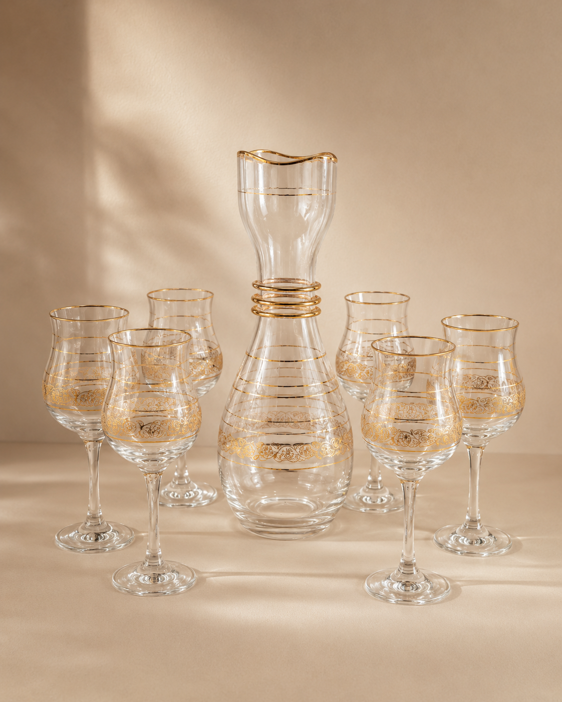 Carafes & 6 verres a pied luxe