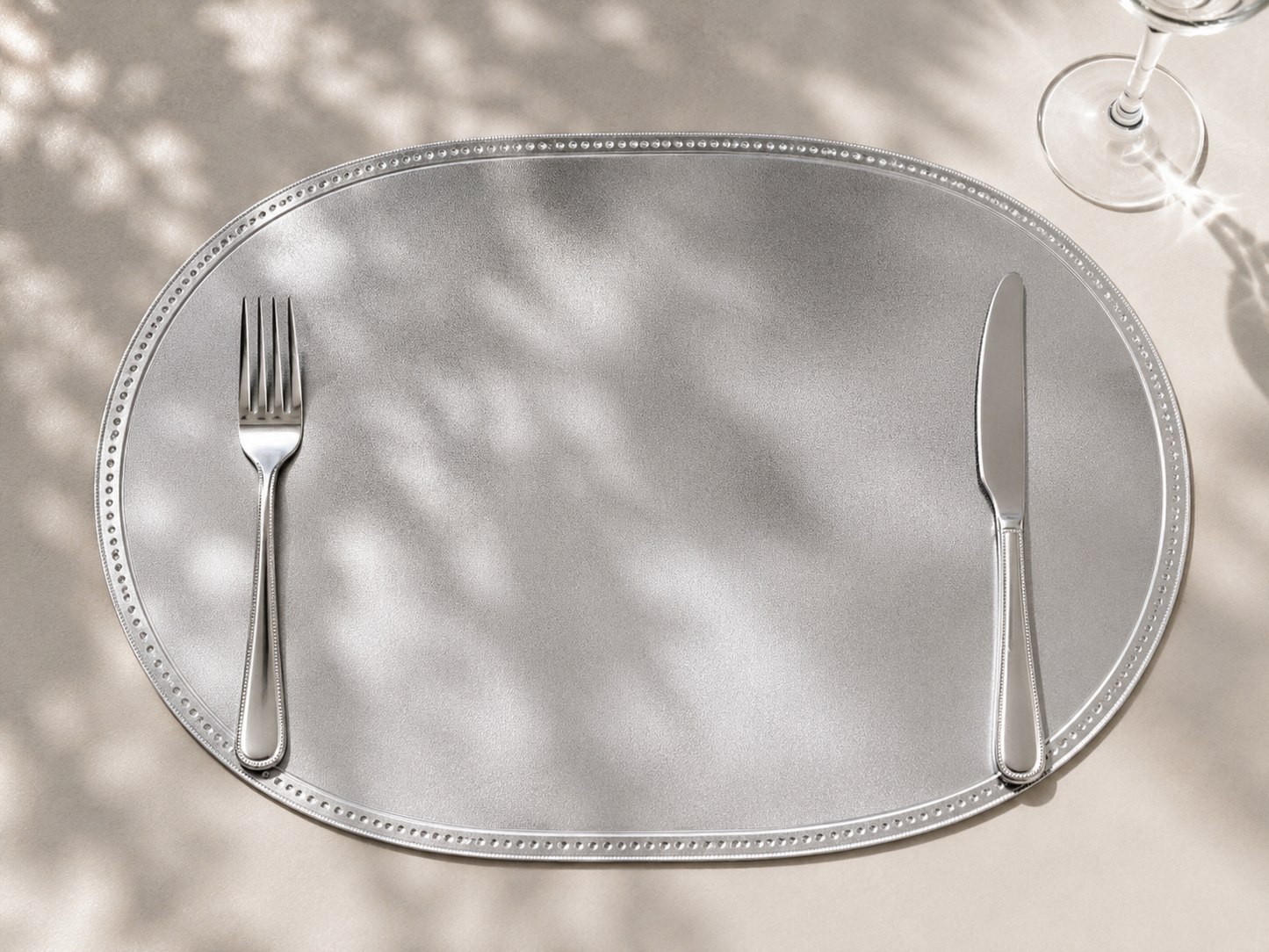 Lot de 12 set de table oval argenté