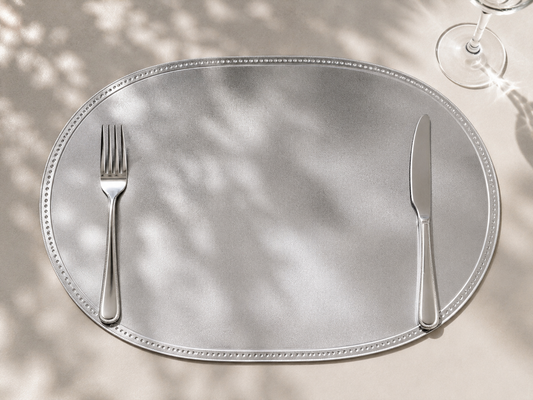 Lot de 12 set de table oval argenté