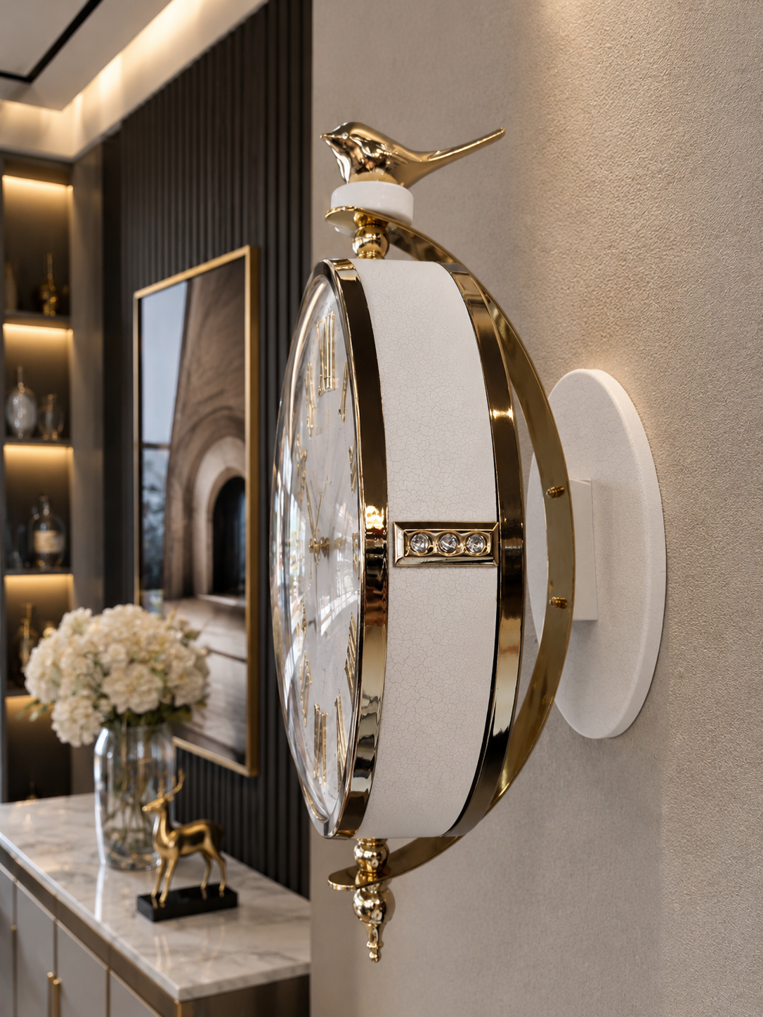 Horloge murale double cadran