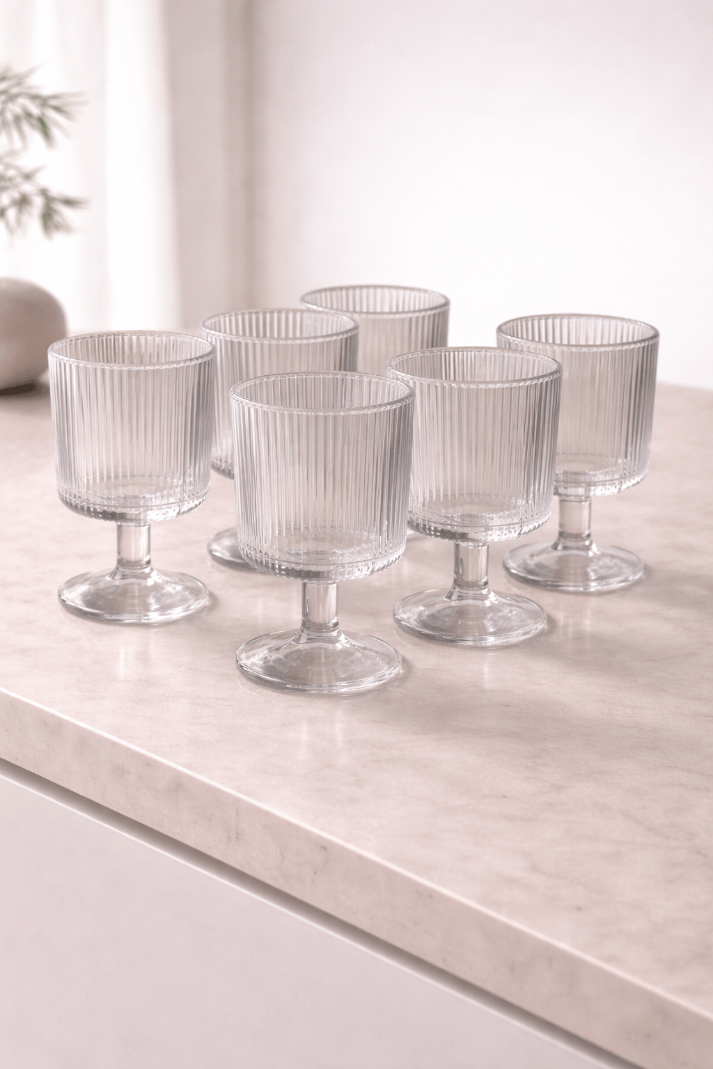 Ensemble de six verres à pied au design élégant et intemporel - Home de Luxe France 