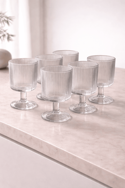 Ensemble de six verres à pied au design élégant et intemporel - Home de Luxe France 