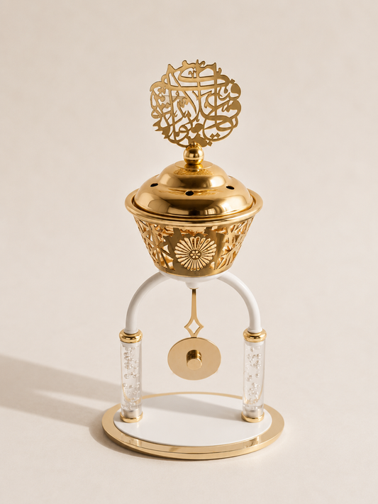 Encensoir blanc et doré