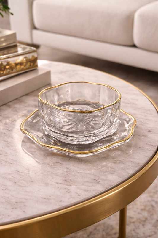 Coupelles ondea HomeDeLuxe, six petites coupelles en porcelaine avec motif ondulé, parfaites pour présentation ou décoration.