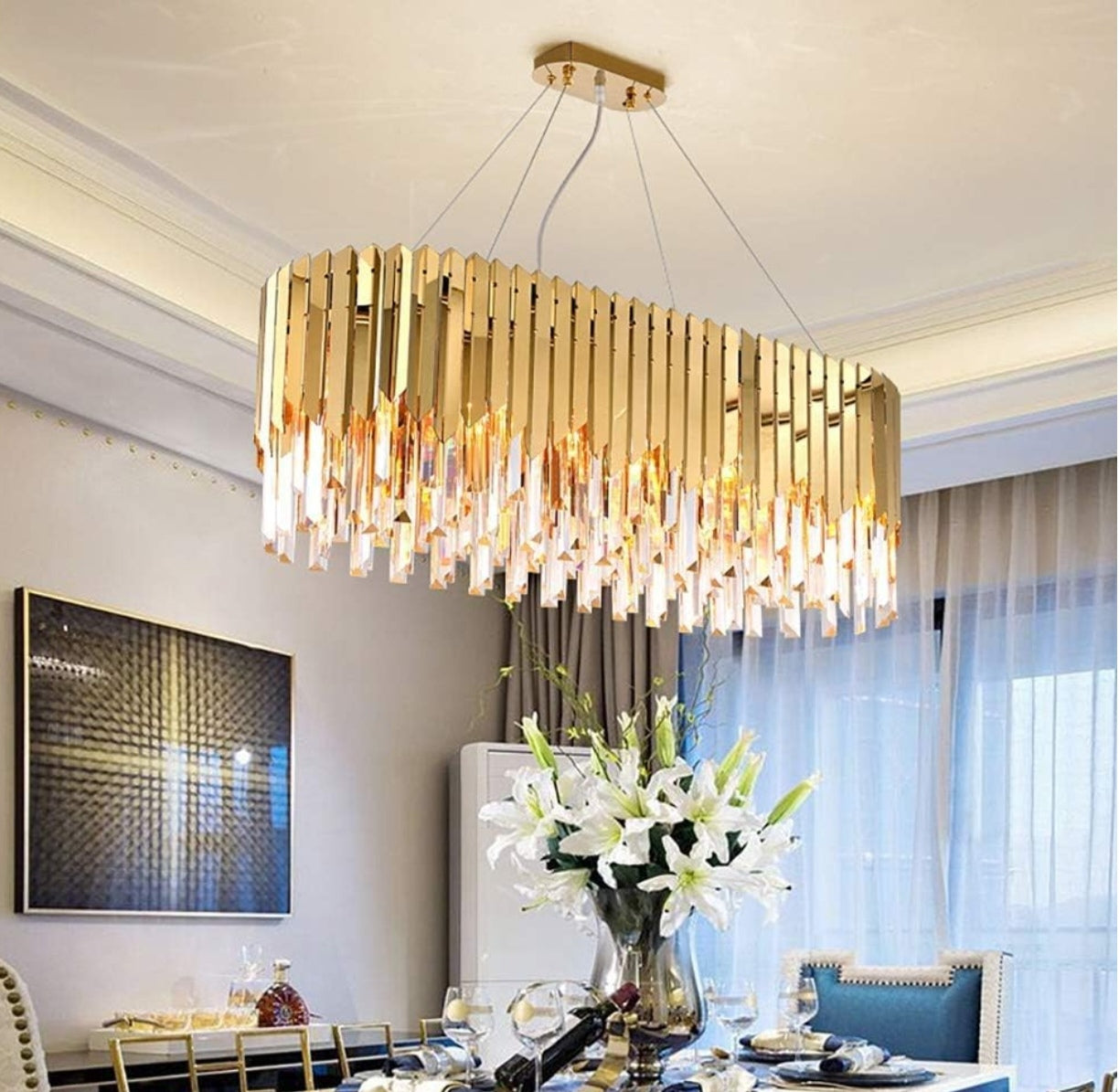Lustre Contemporain Luxe 90X30cm