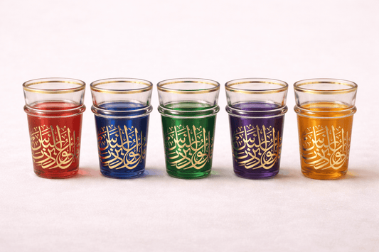Douze verres aux élégants ornés de calligraphie dorée - Home de Luxe France 