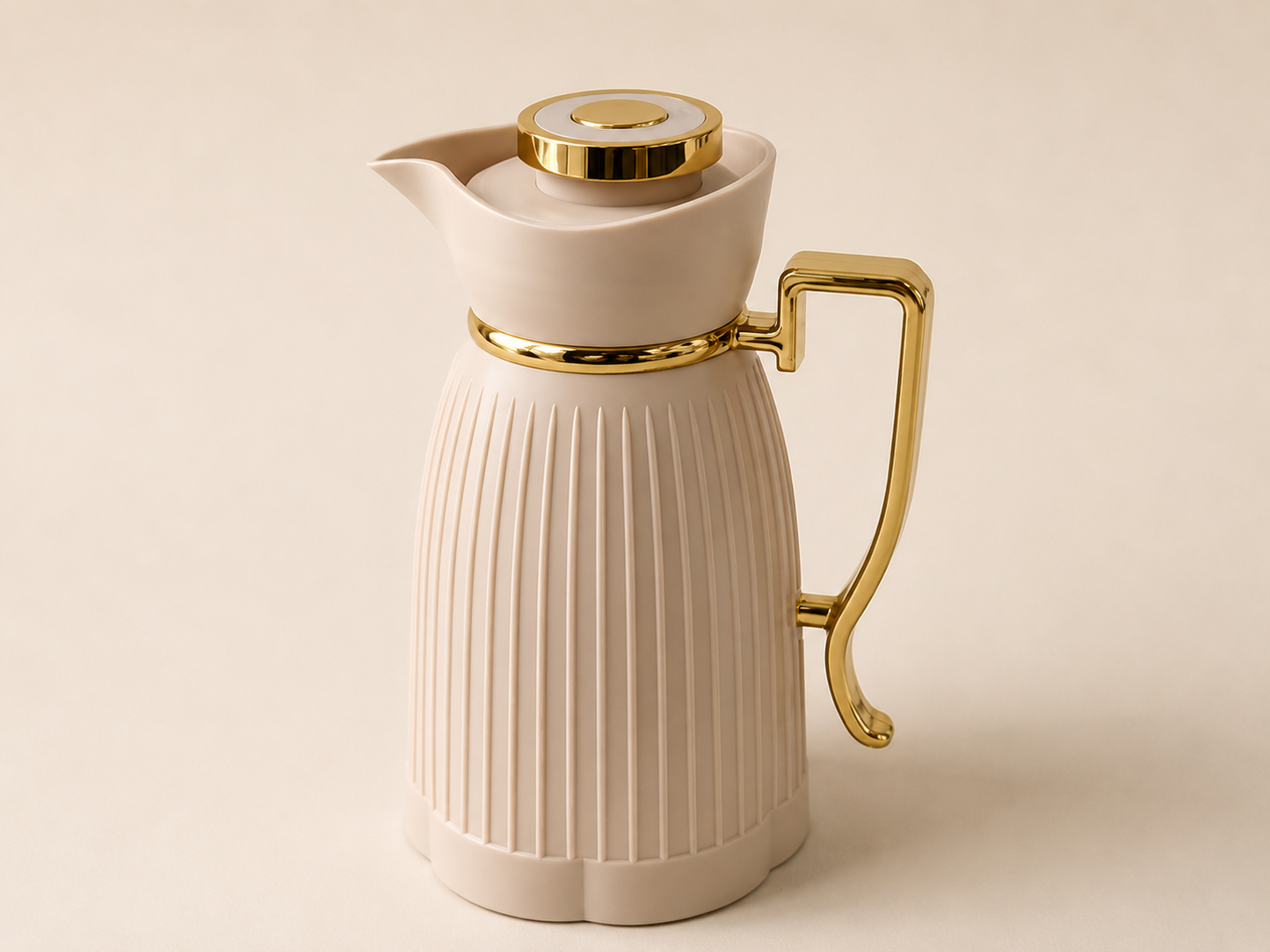 Thermos taupe et doré