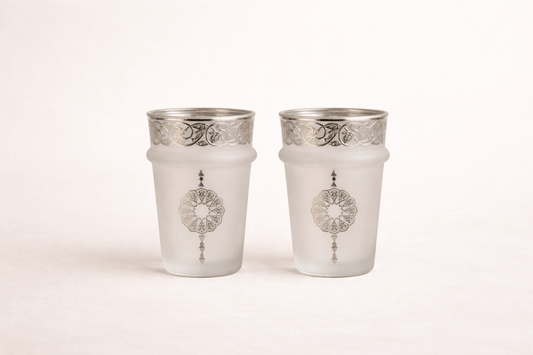 Douze verres à thé au design majestic argenté - Home de Luxe France  