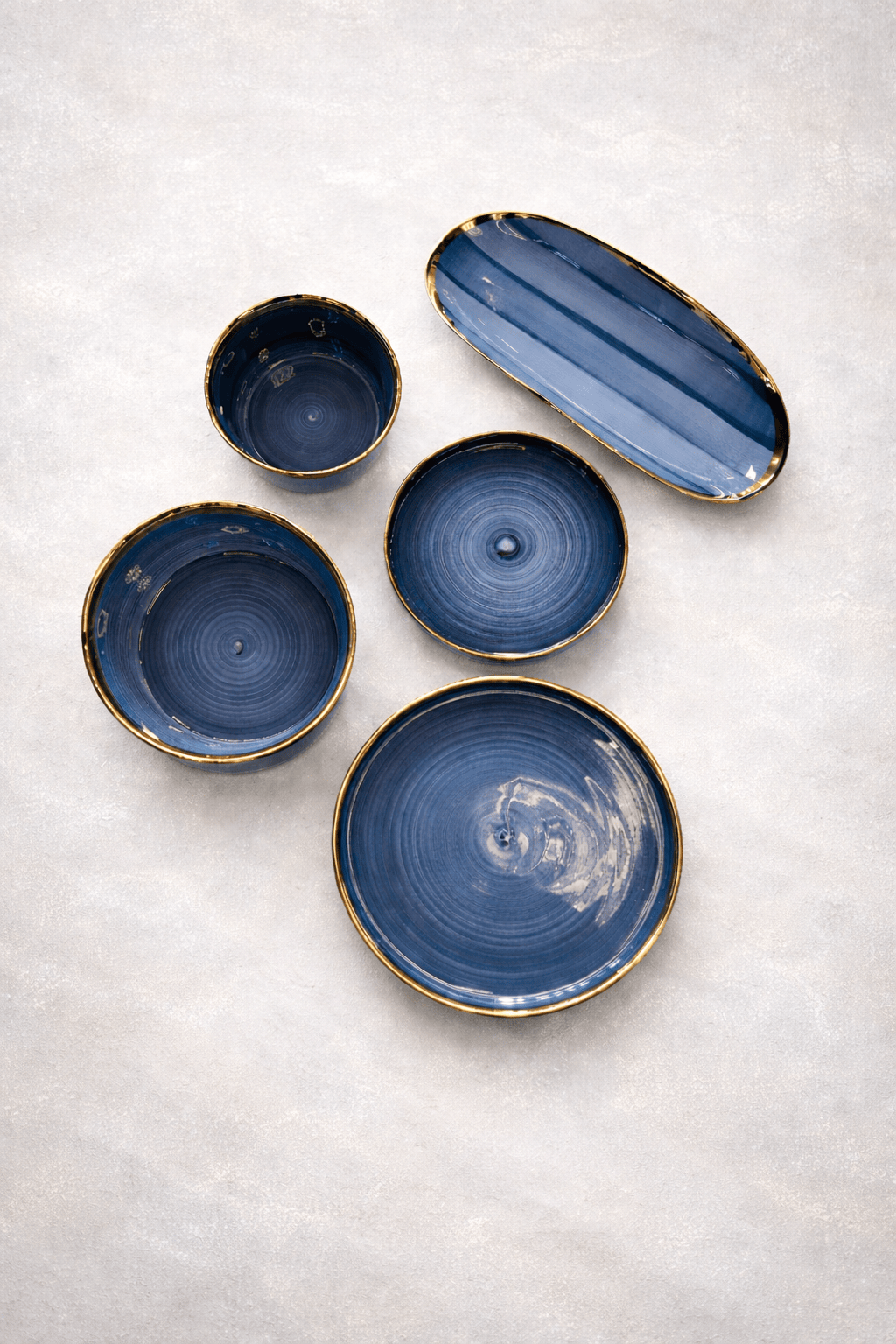 Service de table bleu et doré - Home de Luxe France 