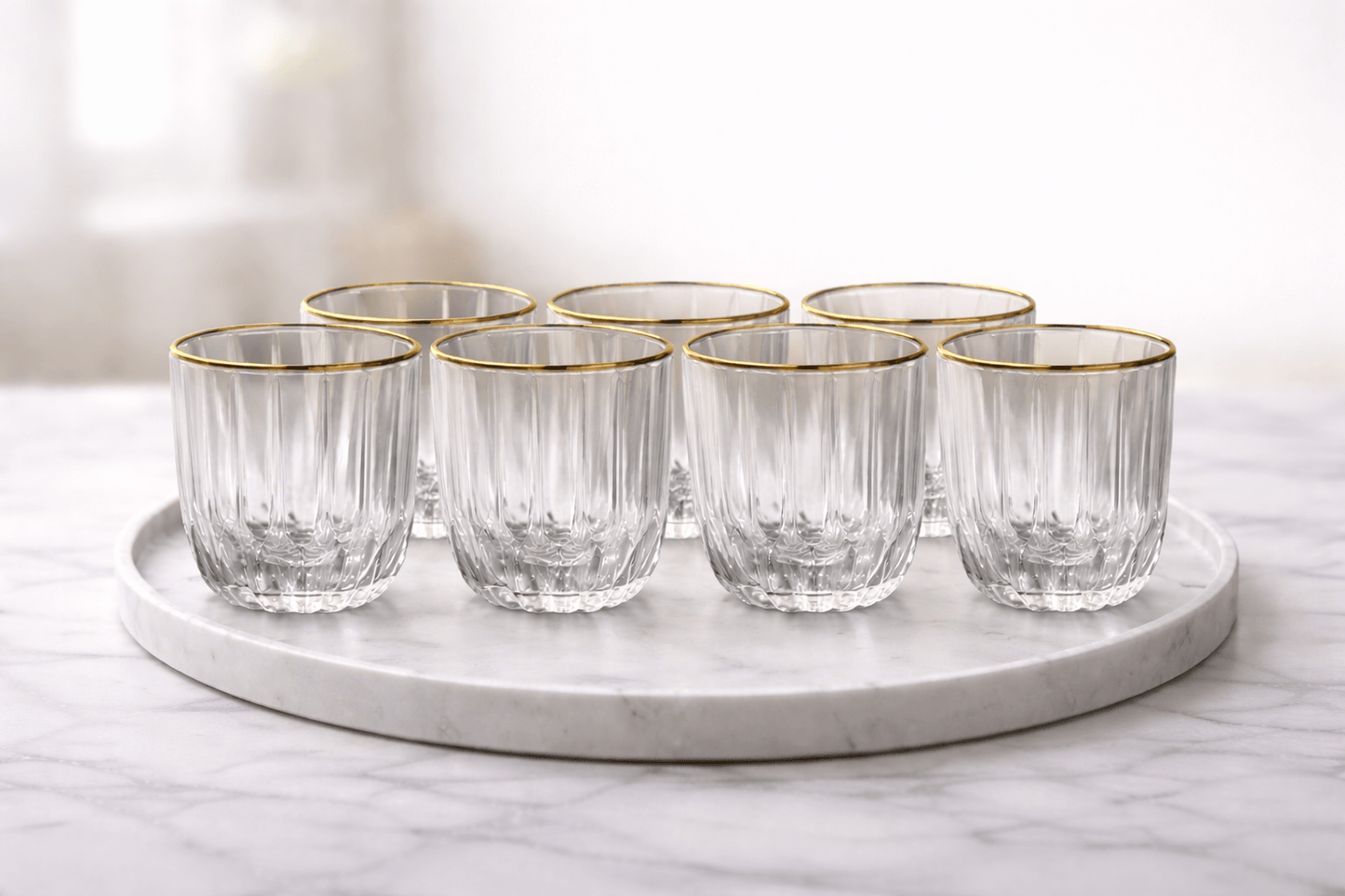 Six verres Linea gold - Home de Luxe France 