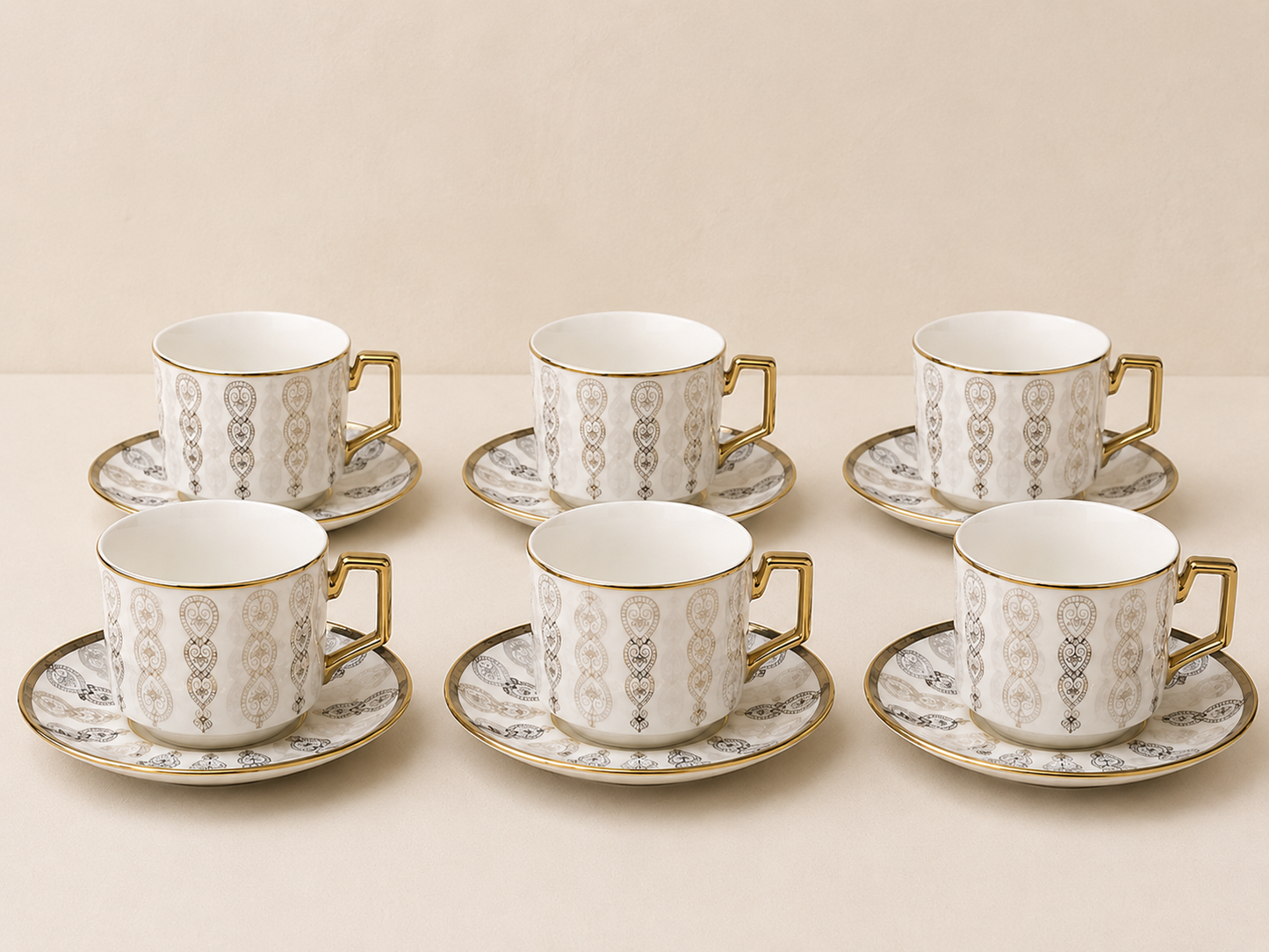 Six tasses & sous tasses
