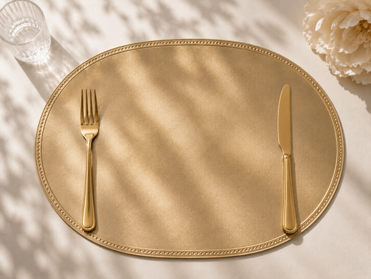Lot de 12 set de table oval doré