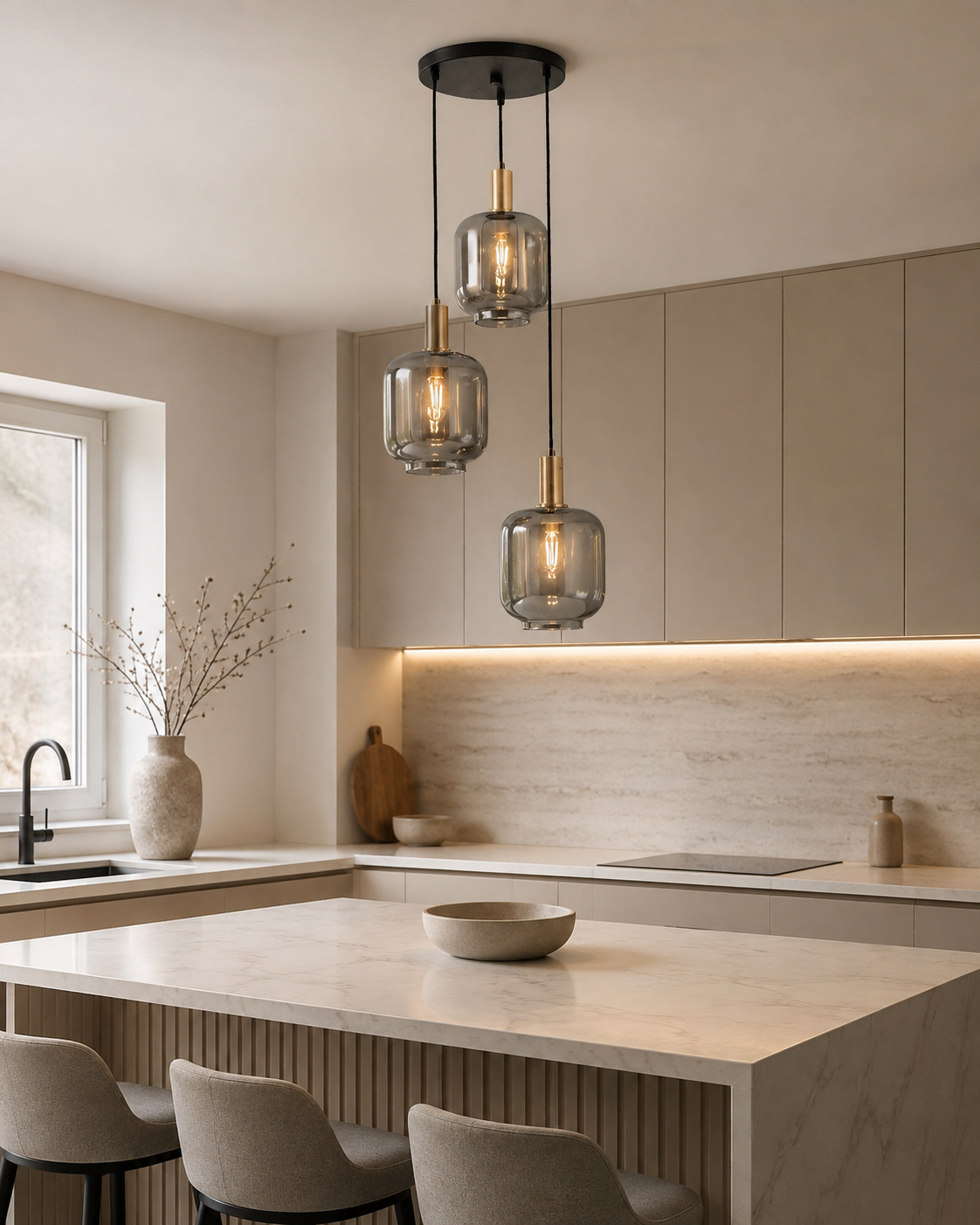 Lustre Ambre en cascade