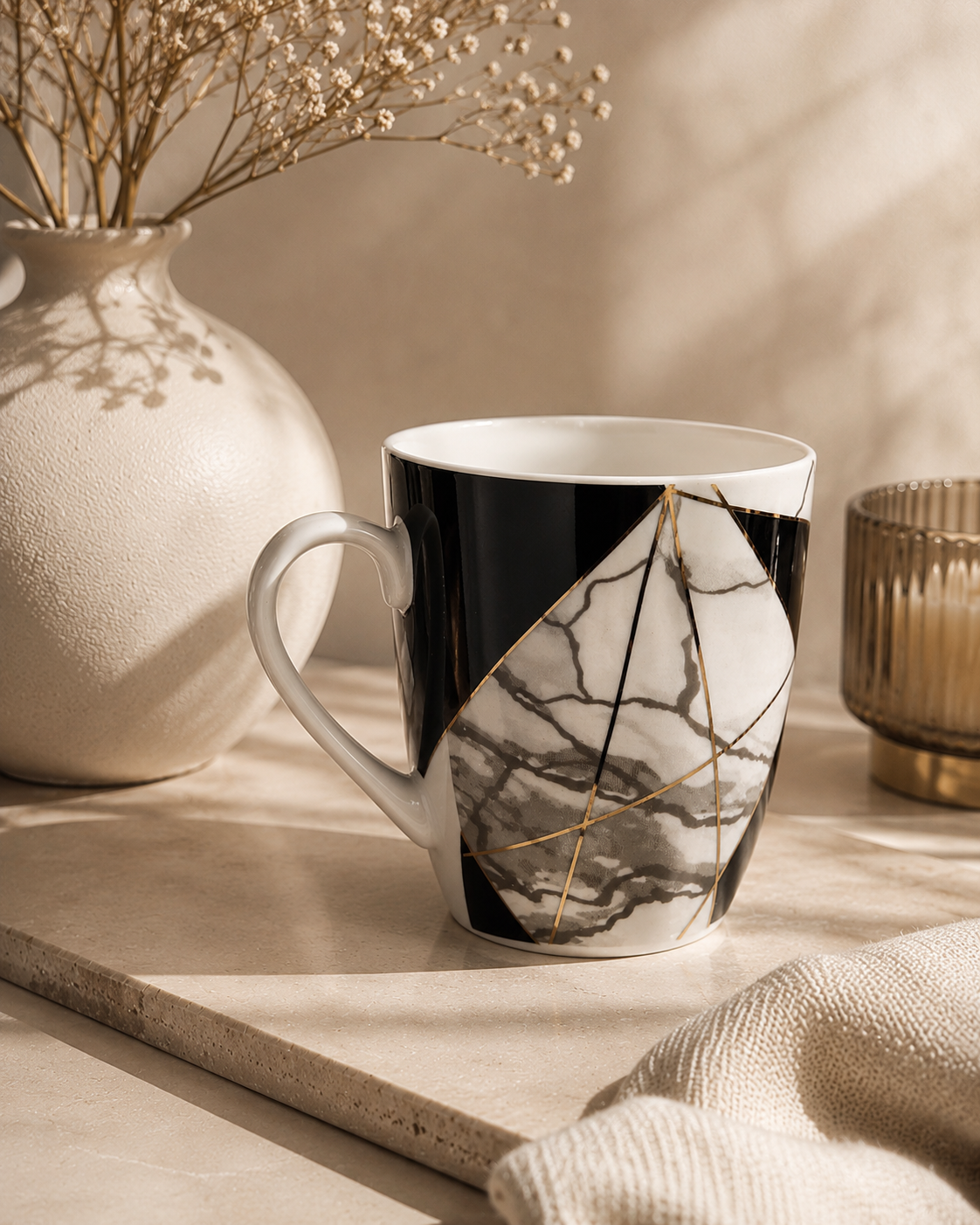 Lot de 4 mugs marbré