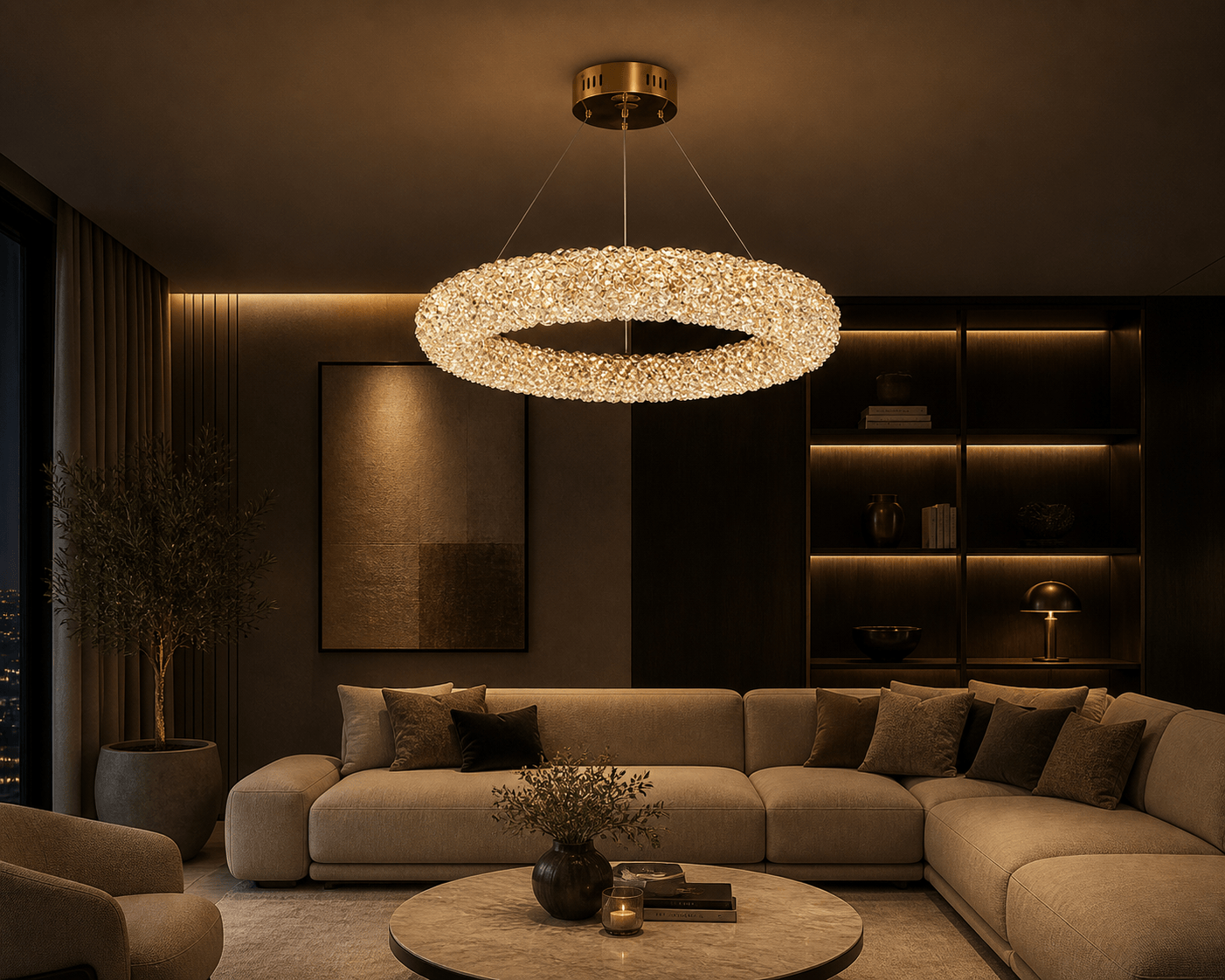 Lustre design épuré en forme de cercle anneau - Home de Luxe France