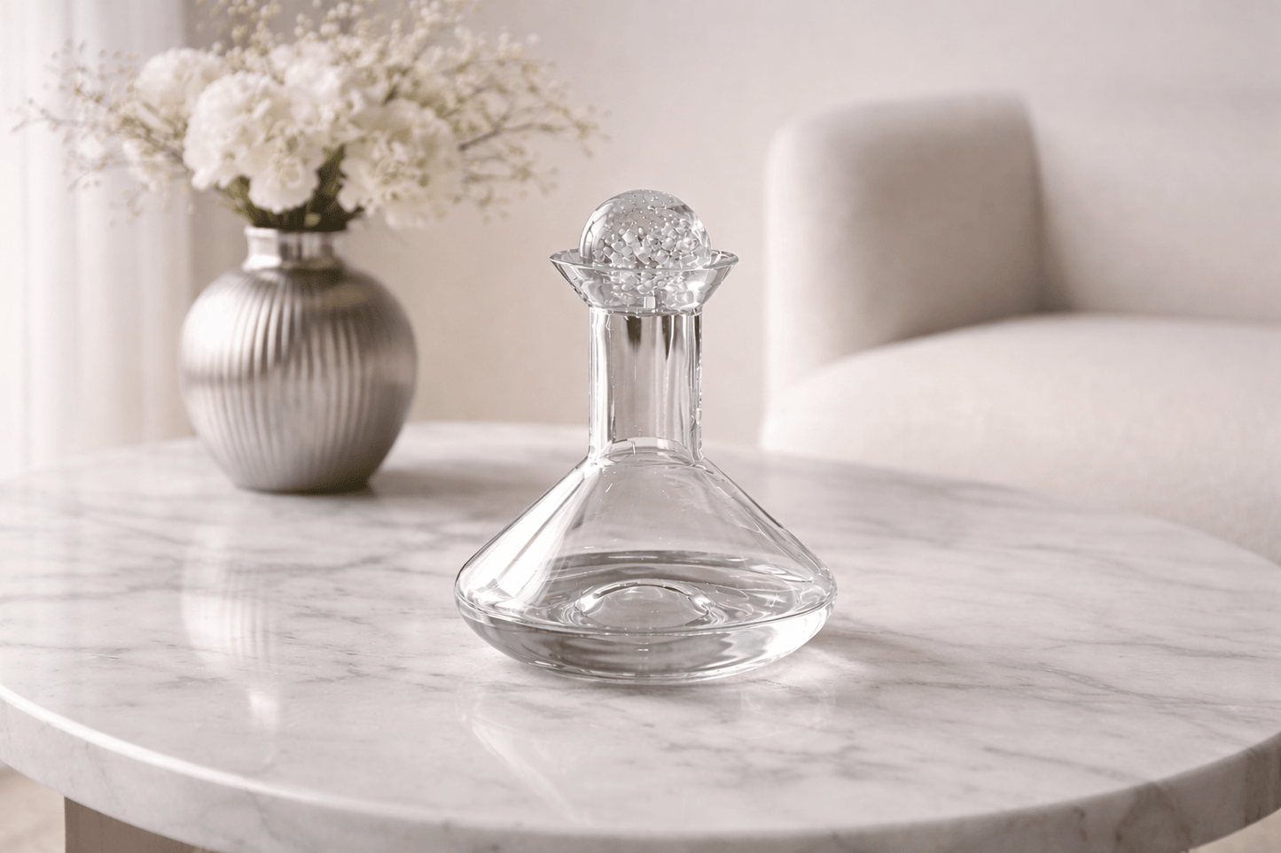 Carafe à bulles et 6 verres à pied en verre transparent, ensemble élégant pour boissons, de la marque HomeDeLuxe