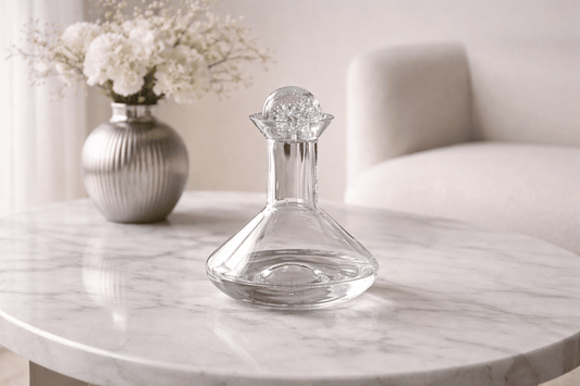 Carafe à bulles et 6 verres à pied en verre transparent, ensemble élégant pour boissons, de la marque HomeDeLuxe