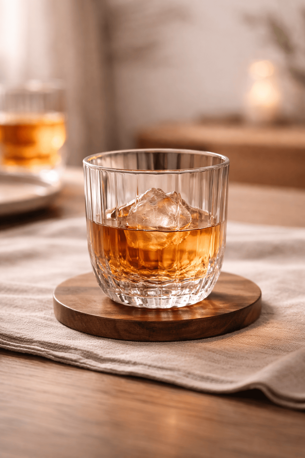 Six verres à vin en verre clair de la marque HomeDeLuxe, élégamment alignés sur une surface en bois.