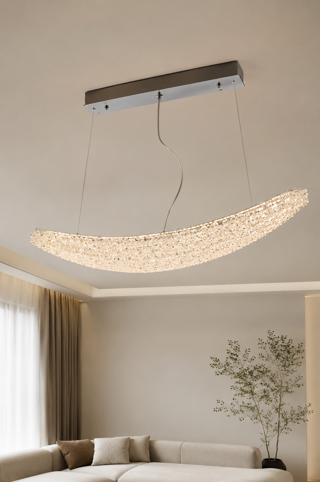 Lustre Luna Cristal argenté