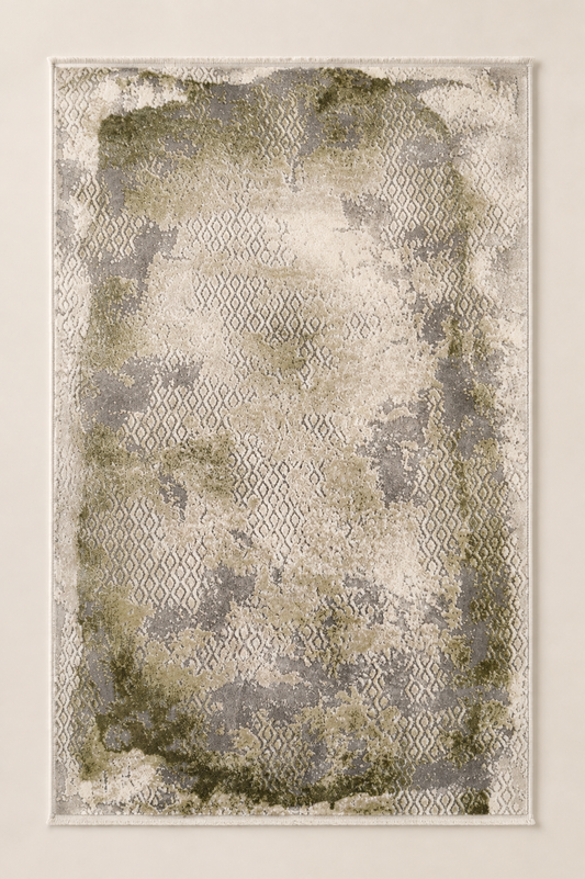 Tapis Verdia de HomeDeLuxe avec motif moderne, surface douce et colorée, idéal pour décorer le salon ou la chambre.