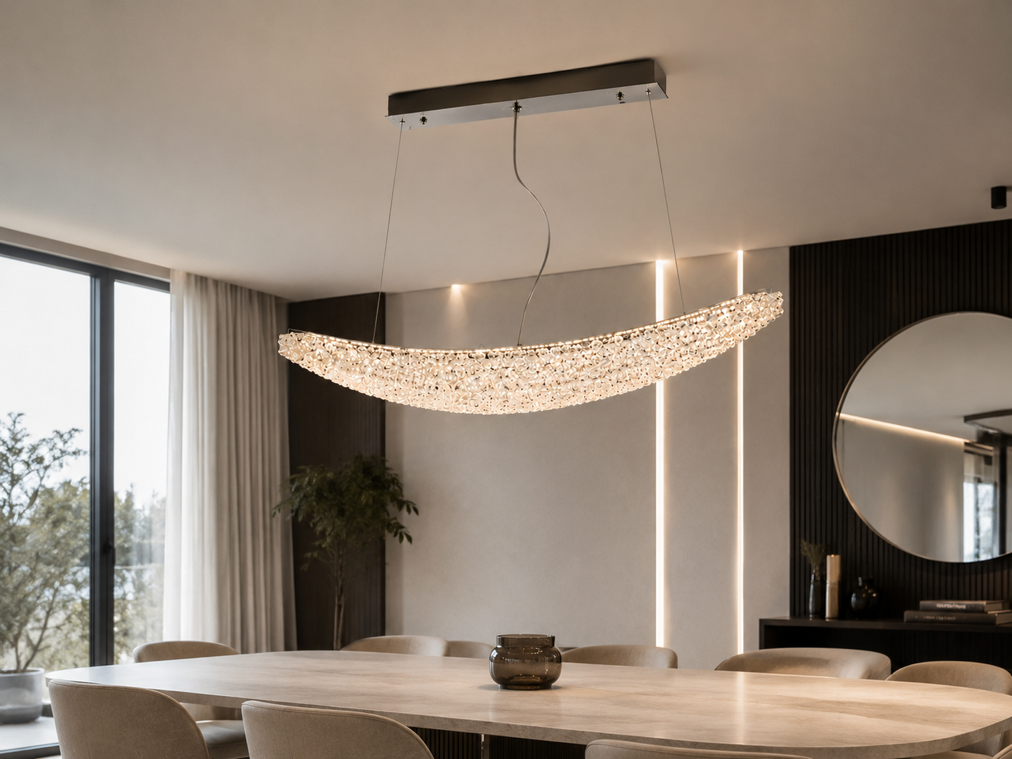 Lustre Luna Cristal argenté