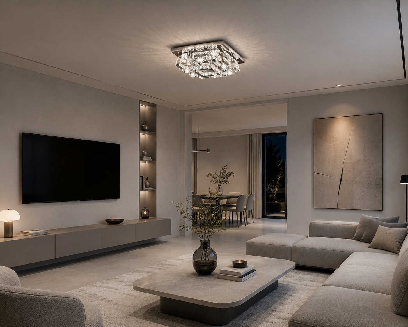 Lustre LED carré bluetooth
