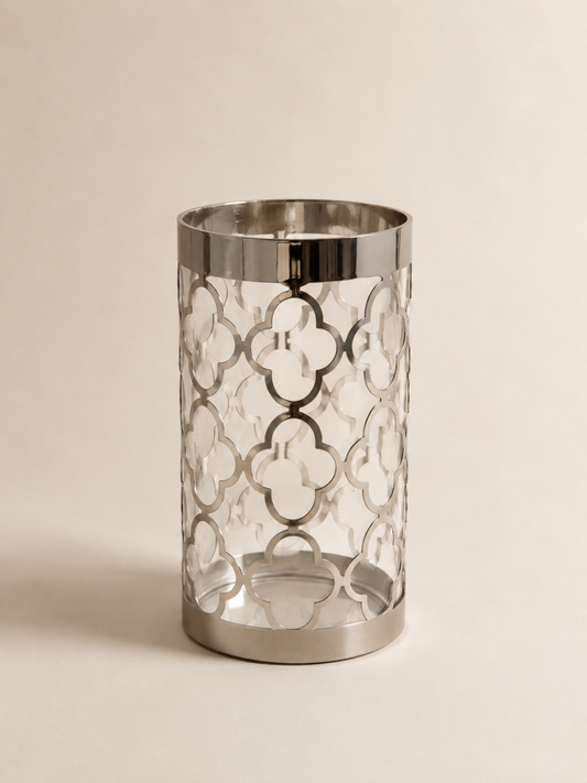 Vase avec détails argenté