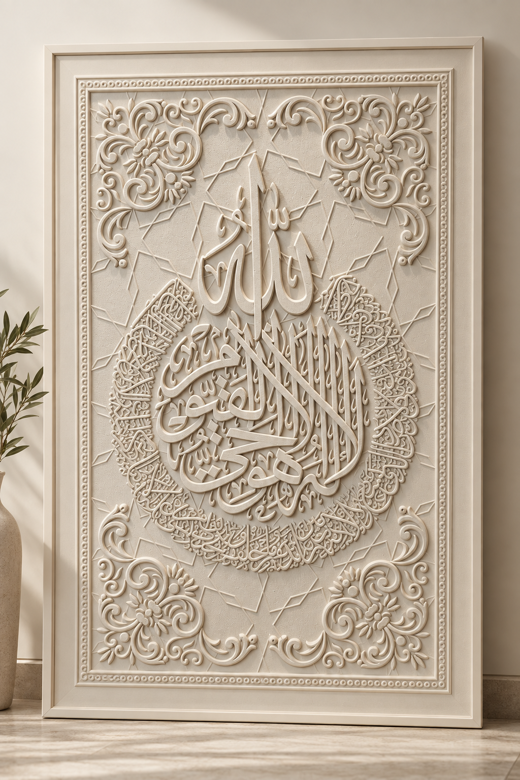 Tableau Ayat al Kursi Beige