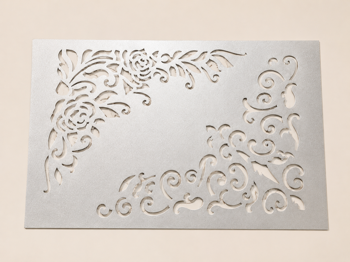 Lot de 12 set de table rectangulaire argenté