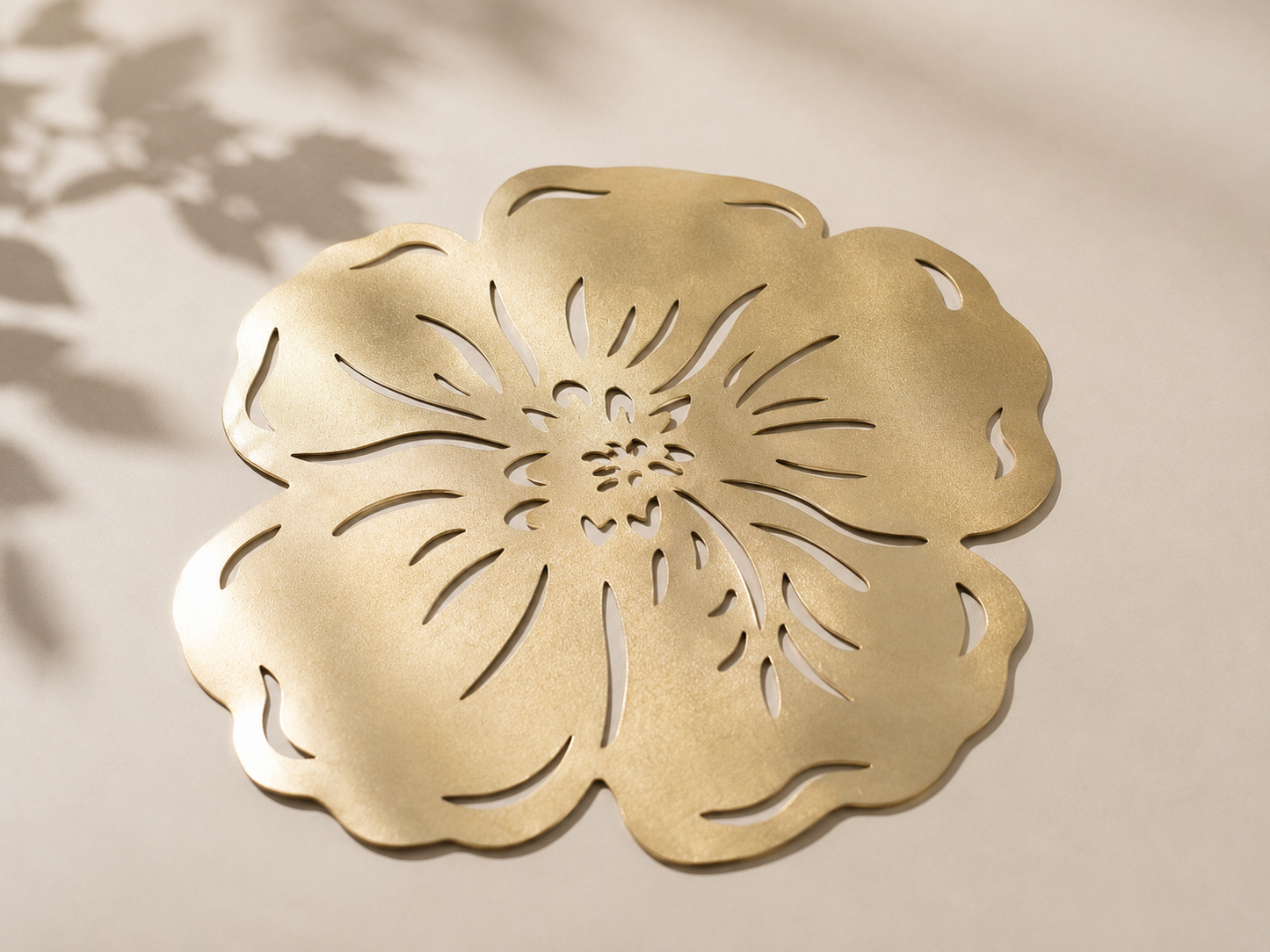Lot de 12 set de table fleur dorée