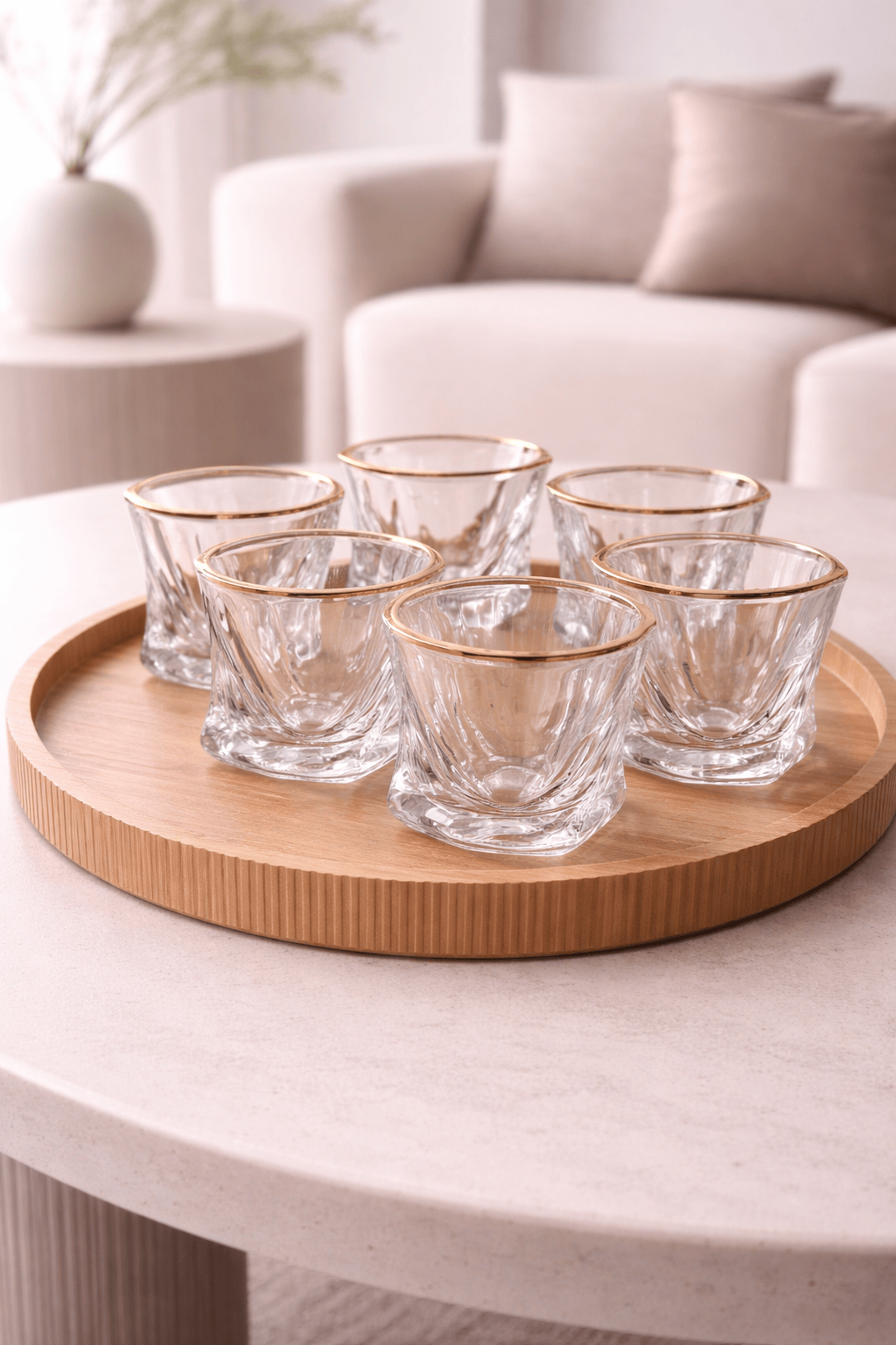 Six verres twist gold - Home de Luxe France 