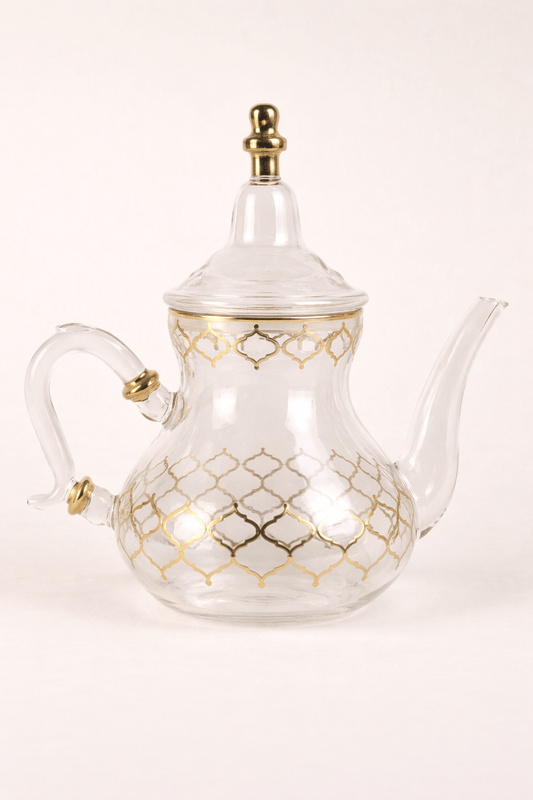 Théière en verre Fès avec poignée en verre - Home de Luxe France 