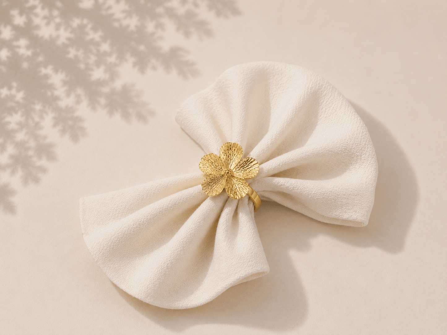 Rond de serviette fleur gold - HomeDeLuxe