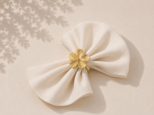 Rond de serviette fleur gold - HomeDeLuxe