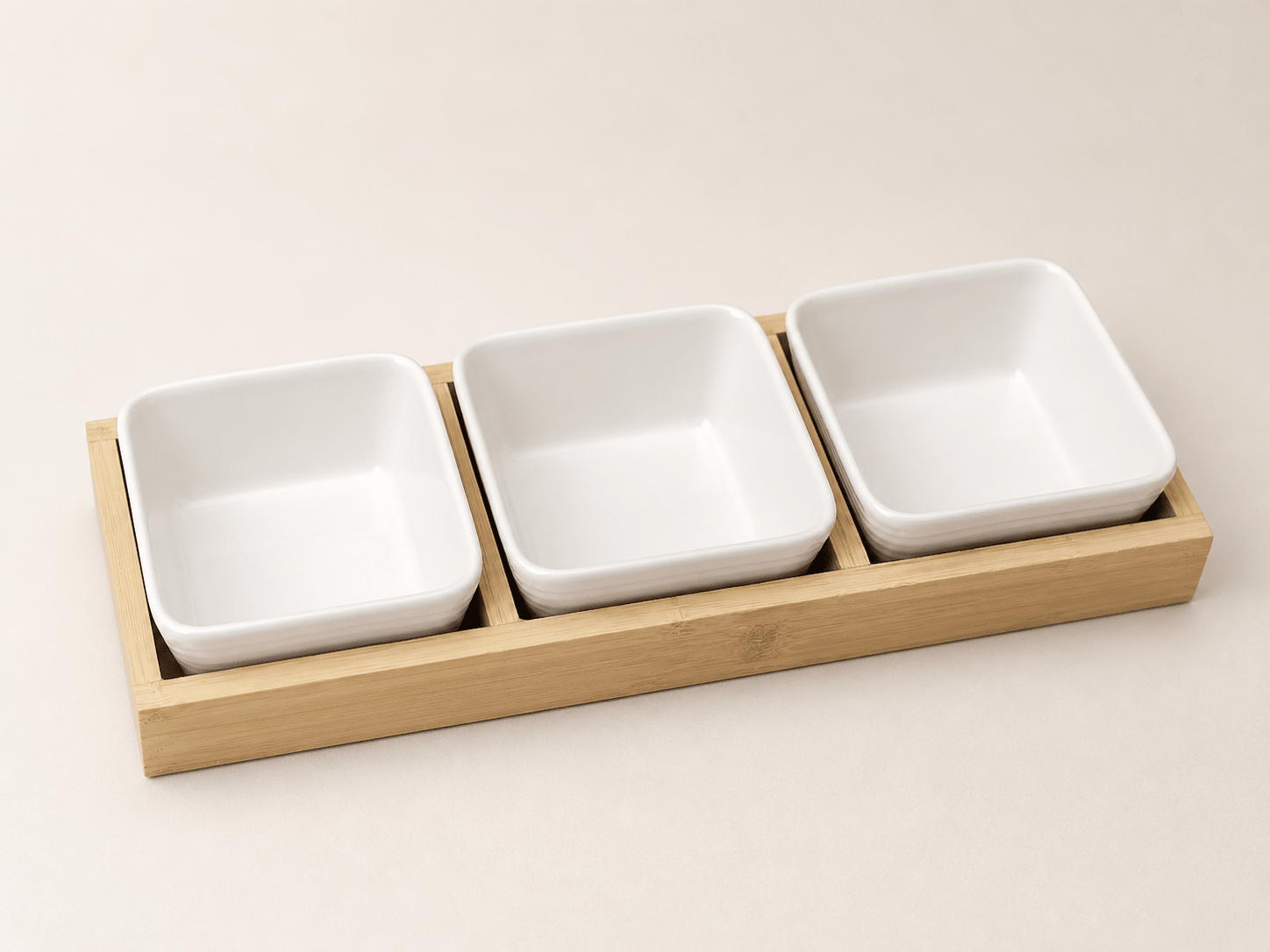Trio pour condiments bois clair - HomeDeLuxe